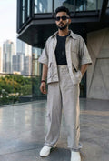 Men's Metal Grey Co-ord set with Relaxed Fit Cargo Pant