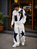 White and Navy star coord set