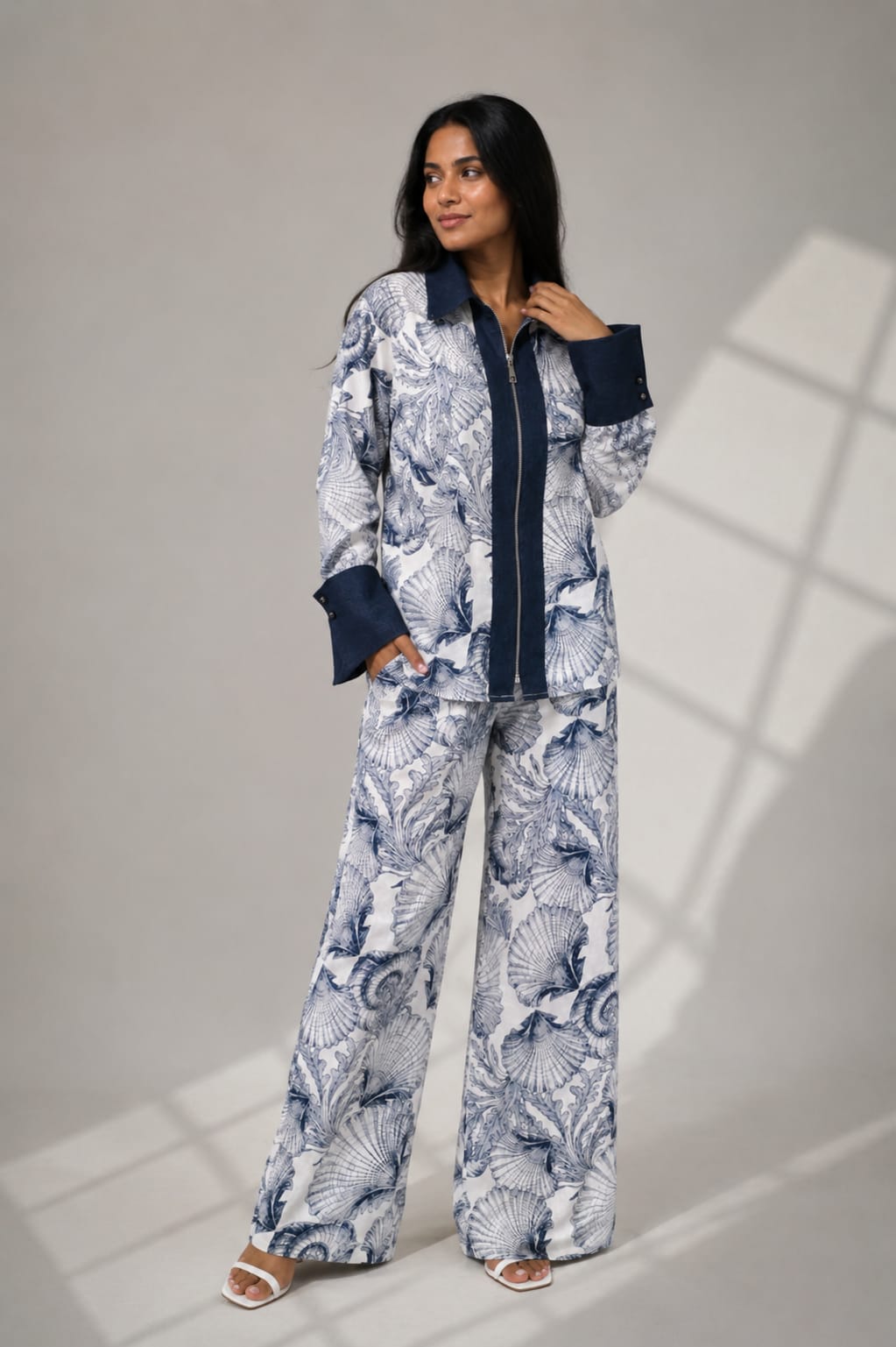 WOMEN'S OCEAN BLOOM PRINTED CO-ORD SET