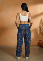 Women floral high-waist jeans