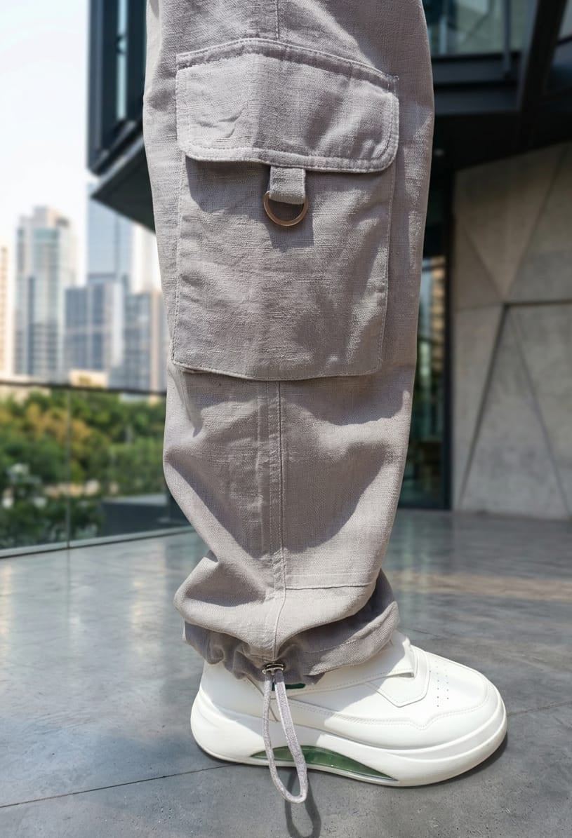 Men's Metal Grey Co-ord set with Relaxed Fit Cargo Pant