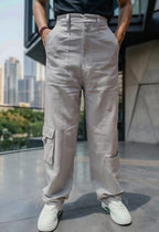 Metal grey relaxed fit cargo pant