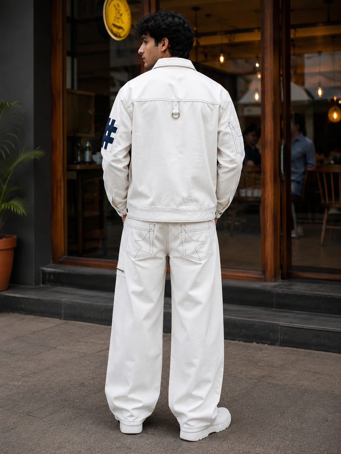 White and Navy star coord set