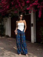 Women floral high-waist jeans