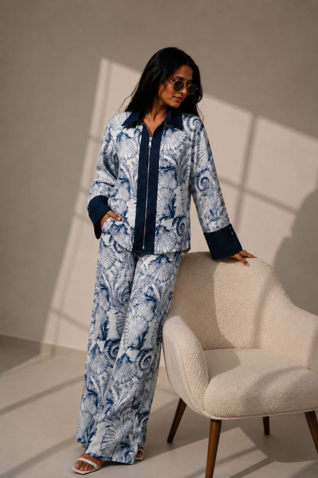 WOMEN'S OCEAN BLOOM PRINTED CO-ORD SET
