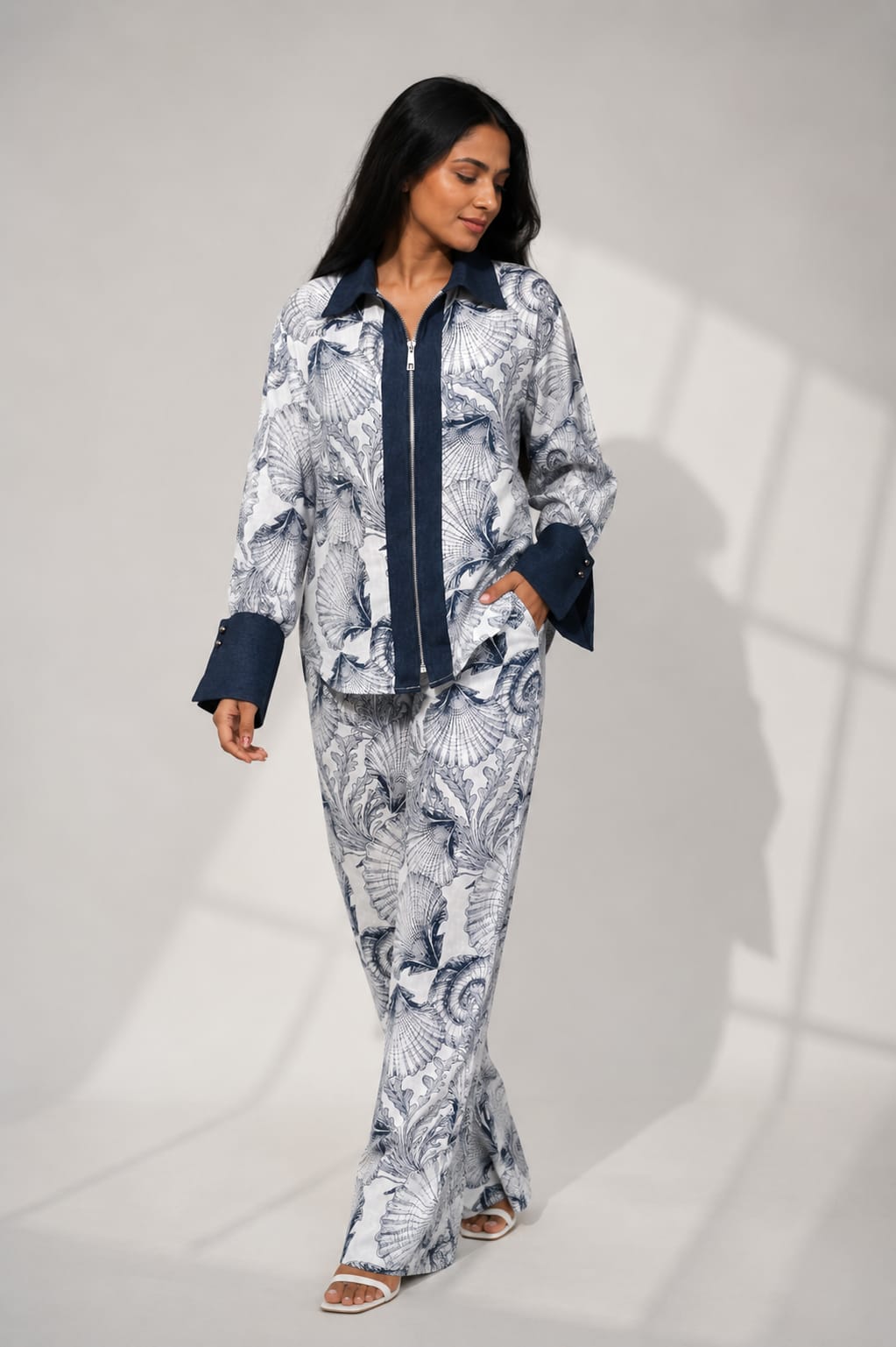 WOMEN'S OCEAN BLOOM PRINTED CO-ORD SET