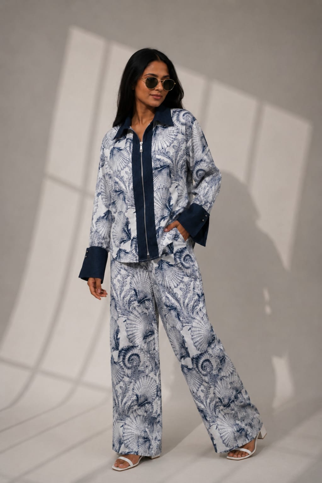 WOMEN'S OCEAN BLOOM PRINTED CO-ORD SET