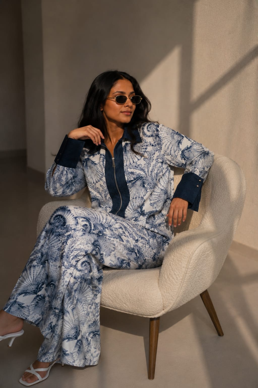 WOMEN'S OCEAN BLOOM PRINTED CO-ORD SET